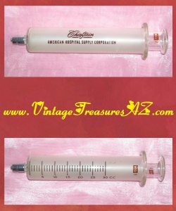 Image for Chieftain American Hospital Supply Vintage ca 1960s-1984 Glass Faux/Replica Syringe/Needle Salesman’s Sample or Promotional Advertising Premium Giveaway (it actually “squirts” liquids) <b><span style='color:red'>*****FIRST CLASS SHIPPING INCLUDED – DOMESTIC ORDERS ONLY!*****</span></b><span style='color:purple'>